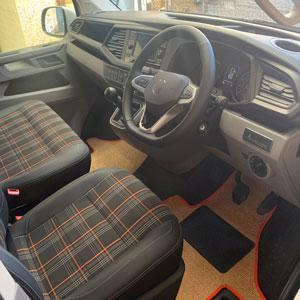 T6 Cabmat carpet mat set fitted in Volkswagen Campervan